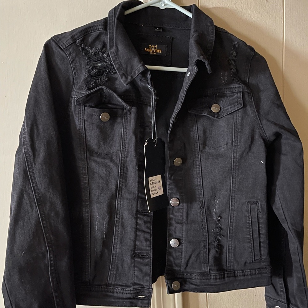 NWT Black Denim Jacket
